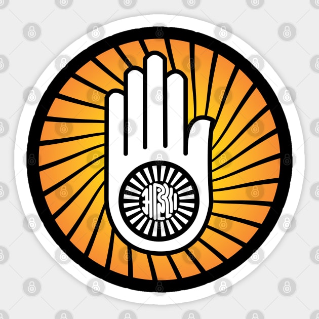 Jain Ahimsa Hand - Symbol of Jainism Sticker by rumsport